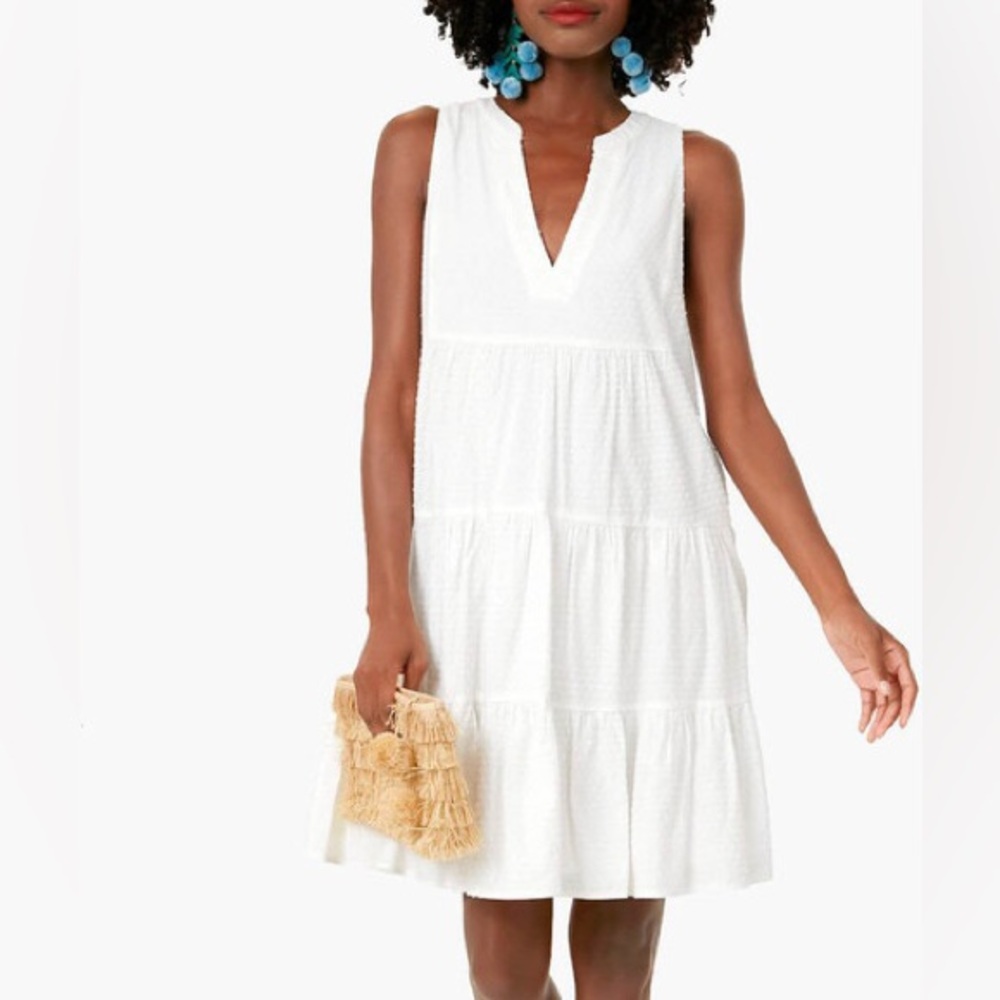 Tuckernuck Pomander Place Kenzo Swiss Dot Sleeveless White Textured Dress XS